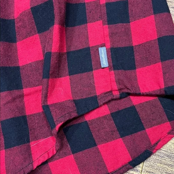Eddie Baue Red and Black Plaid Button Down Shirt dress - Picture 2 of 6